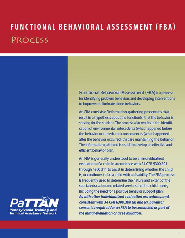 Functional Behavioural Assessment (FBA) Process